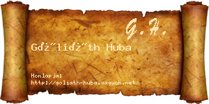 Góliáth Huba névjegykártya